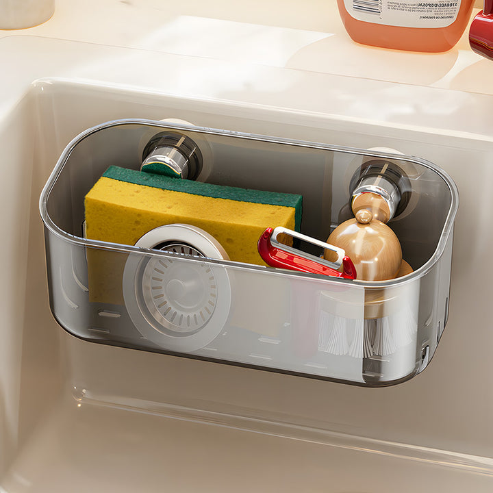 Suction Cup Sink Shelf, transparent, multi-tiered