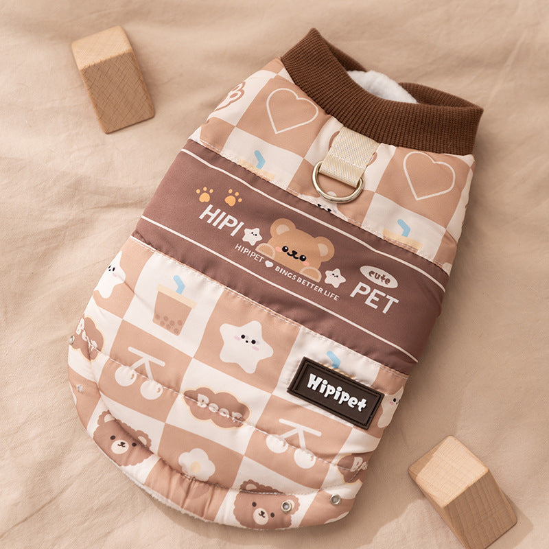 Padded warm vest for small dogs and cats