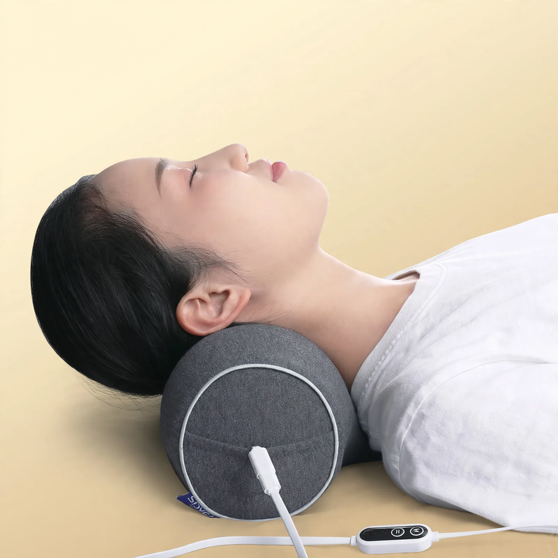 Neck support pillow, memory foam, with heating function