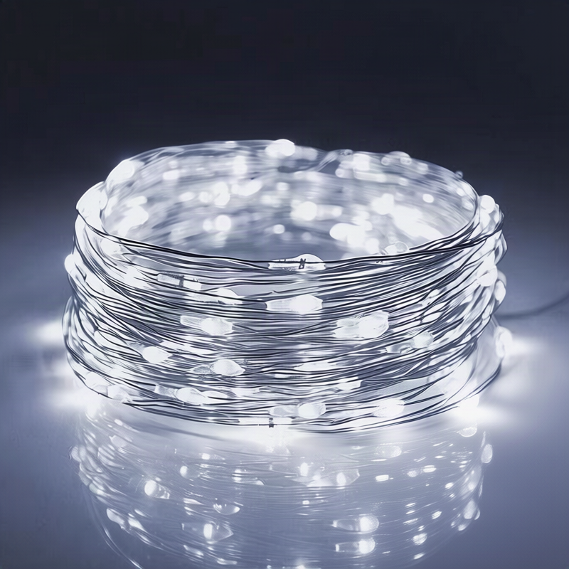 LED string lights, 10 m, 100 lights, USB/battery