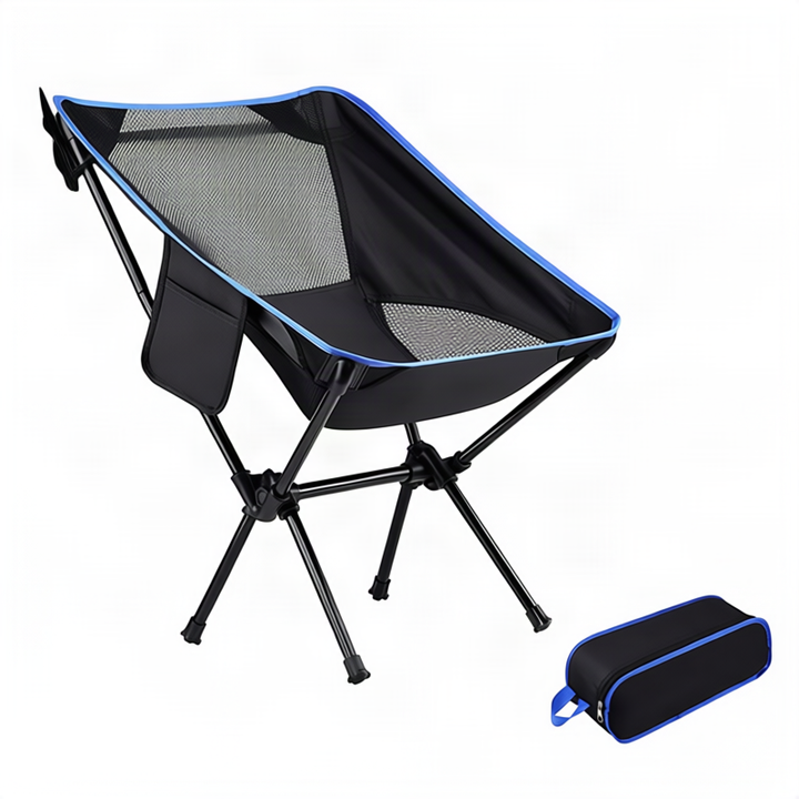 Light folding chair with backrest, carbon steel