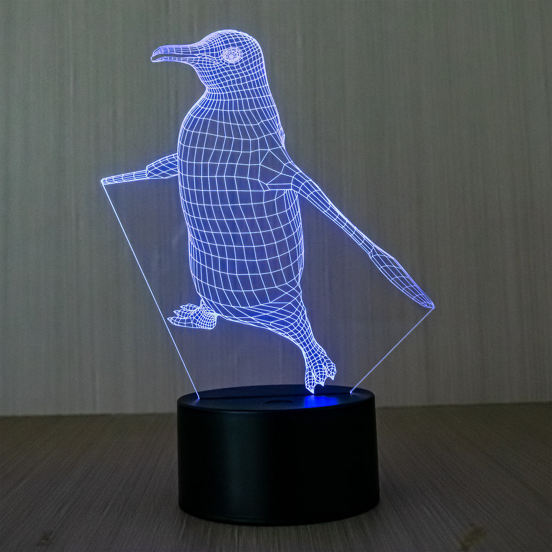 LED Night Light Penguin with Color Change and Touch Control