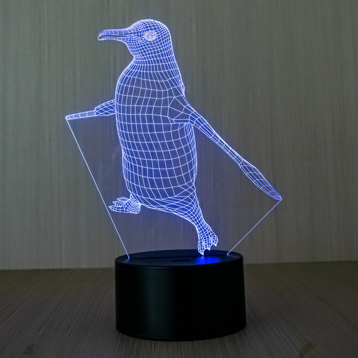 LED Night Light Penguin with Color Change and Touch Control