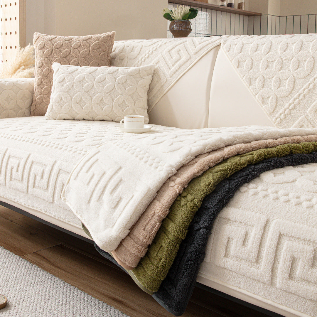 Fleece sofa cushion, non-slip