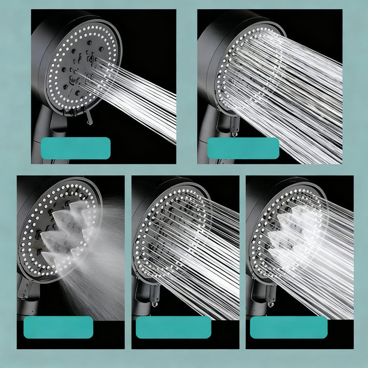 Hand shower with 3 spray types and stop function