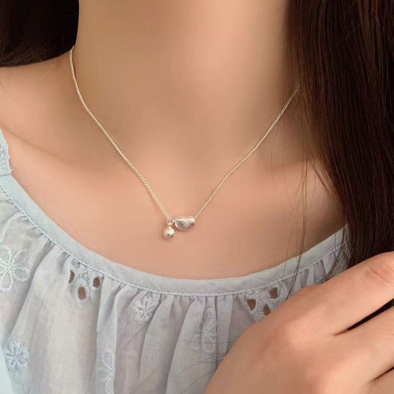 Pearl necklace with silver clasp, pearls 4–12 mm