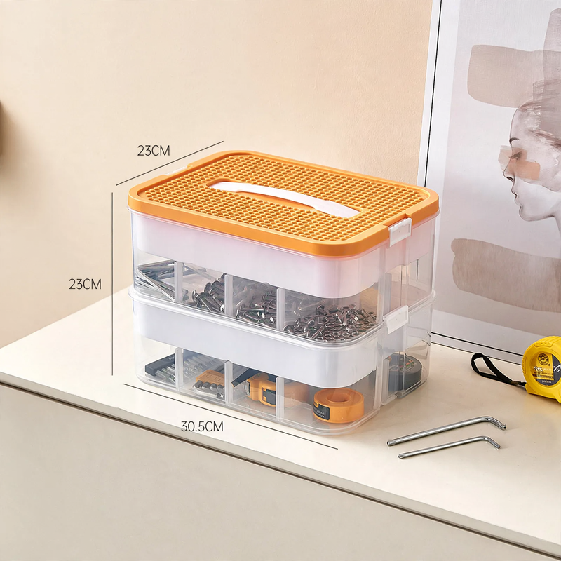 Organizer box with compartments, stainless steel, model yz-3271-2