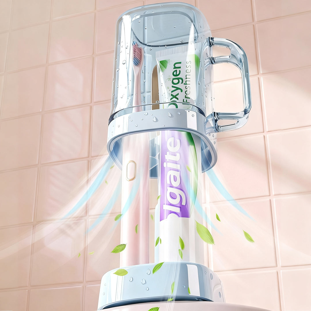 Toothbrush holder with adjustable height, modern design