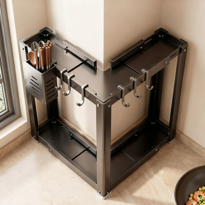 Wall shelf for kitchen, carbon steel, 2–3 tiers