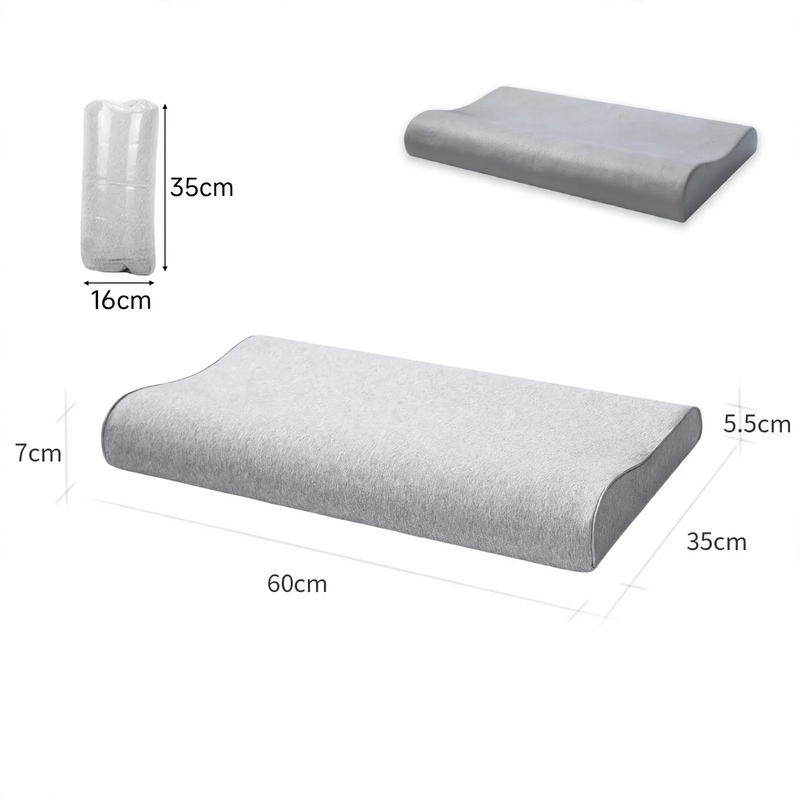 Neck support pillow made of memory foam, wave profile