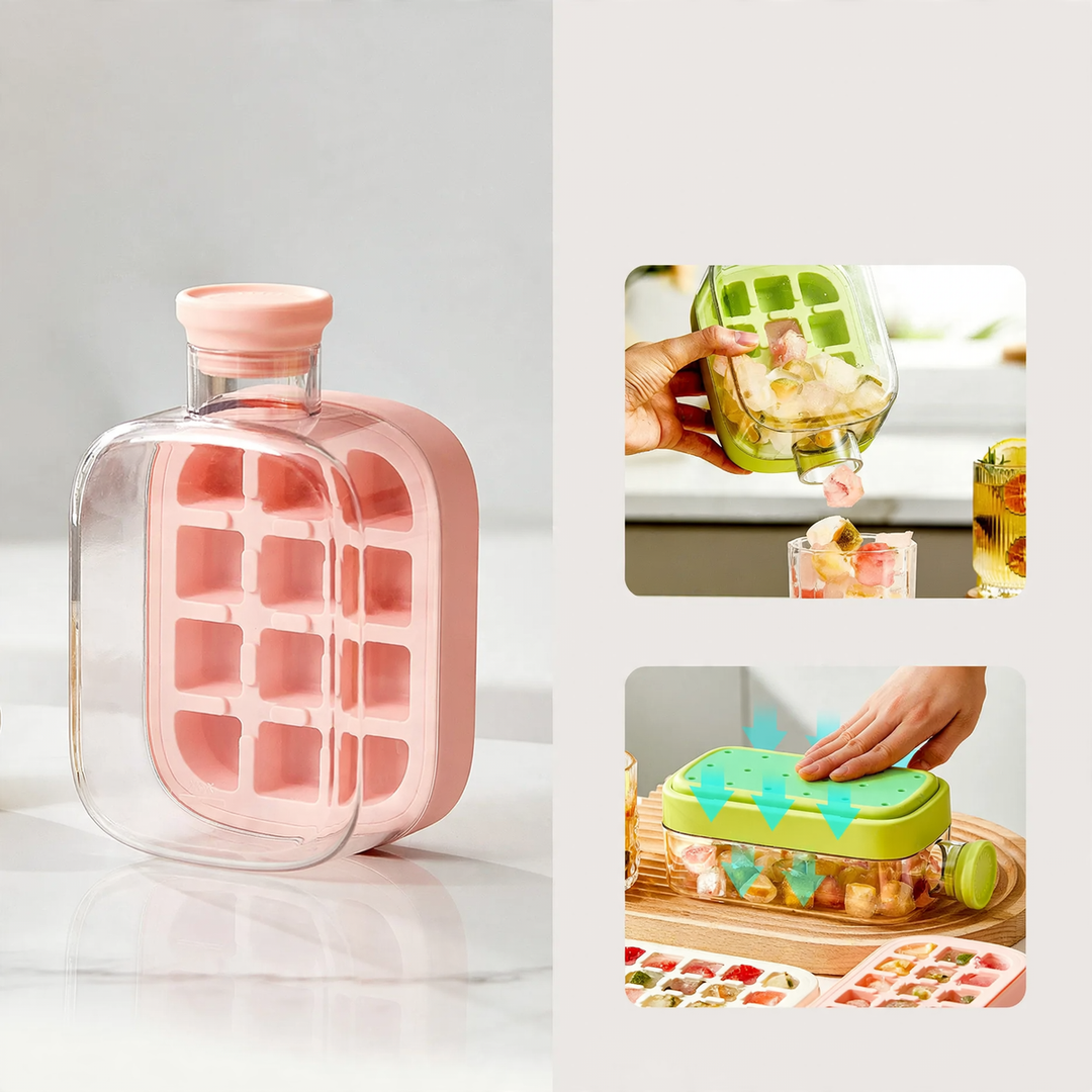 Silicone ice cube tray with pressure release