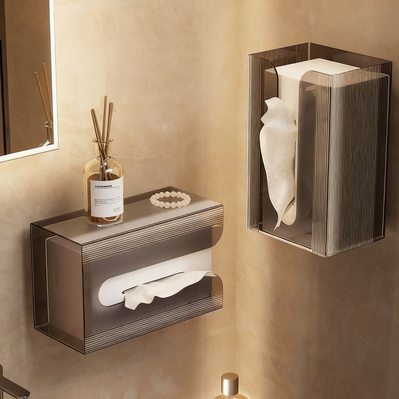 Wall-mounted tissue dispenser made of plastic
