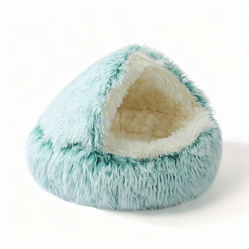 Fluffy cat bed, round, warming
