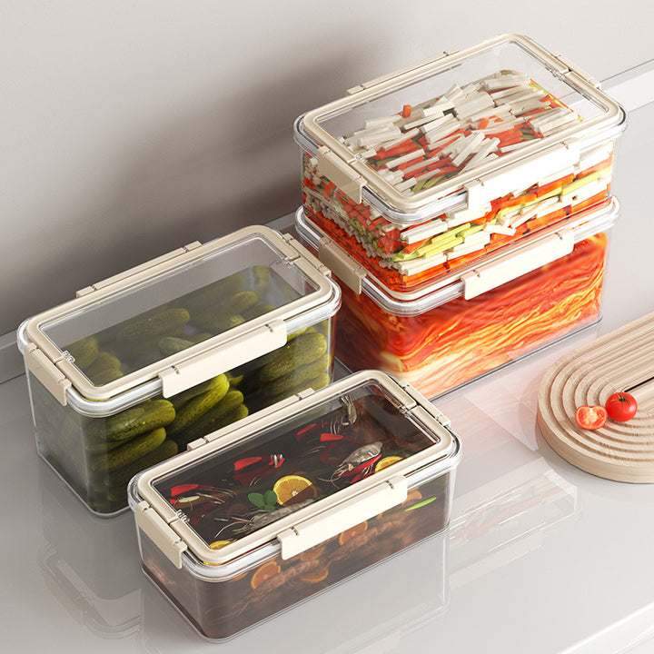 Airtight freshness box made of plastic, rectangular