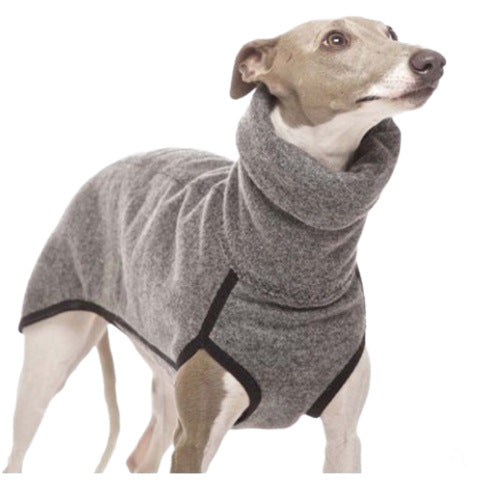 Dog coat made of sweatshirt fabric with pockets