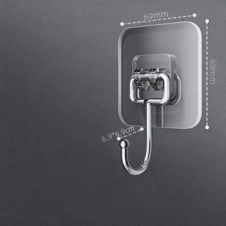 Transparent adhesive hooks made of PVC, load-bearing
