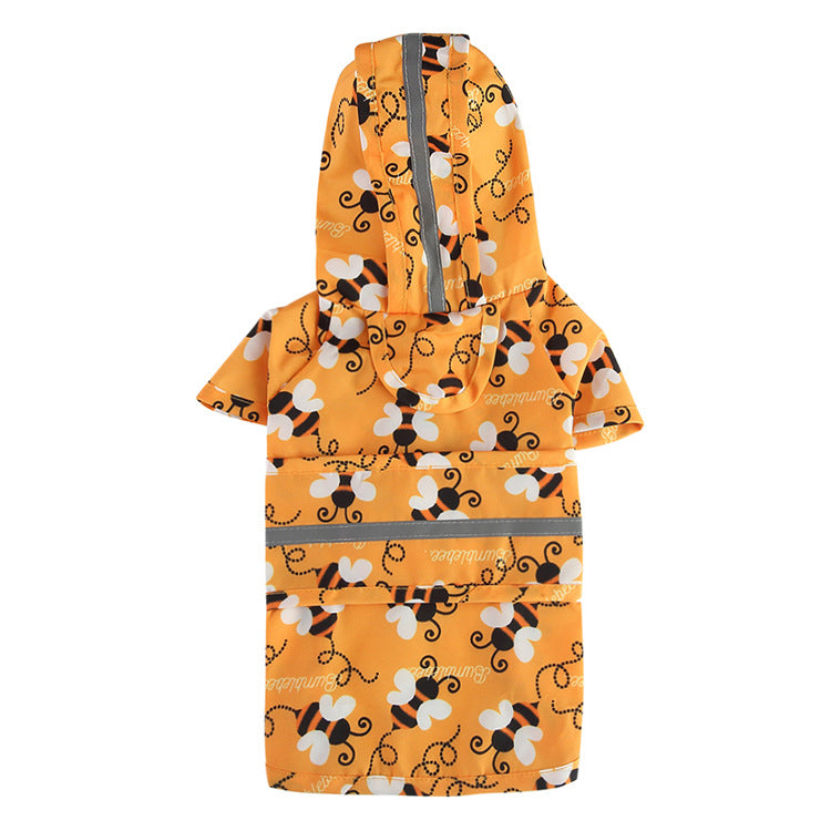 Dog rain jacket with reflectors, multiple designs