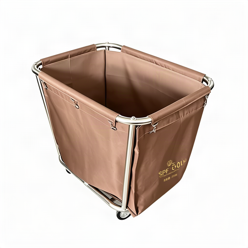 Stainless steel laundry cart with wheels