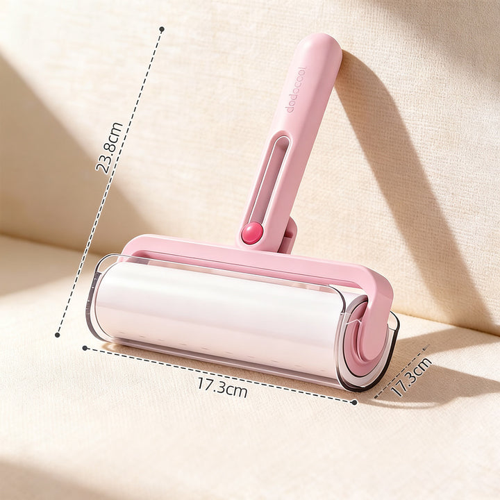 Lint roller with replacement rolls, foldable