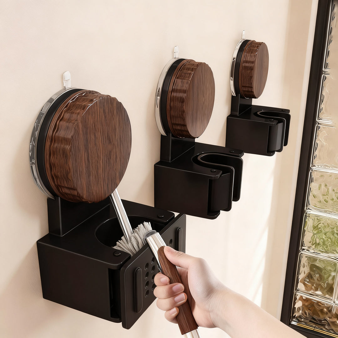 Wall mount for broom and mop made of aluminum