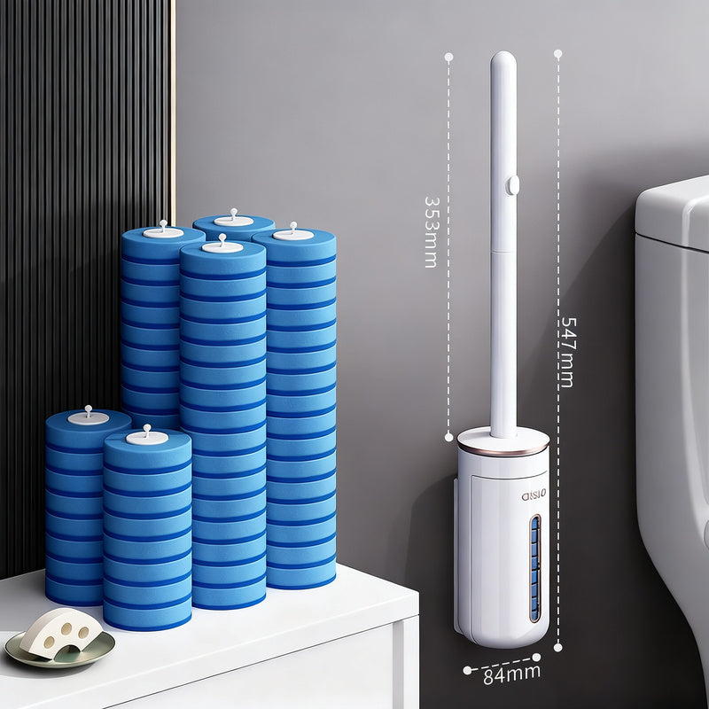 Toilet brush with interchangeable heads