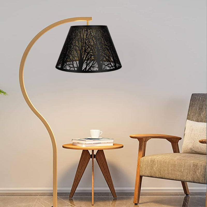Medium lampshade, barrel fabric lampshade for table lamp and floor lamp, 7x13x7.8 inches, natural ventilated linen, handmade, spider (white) | Kalsten