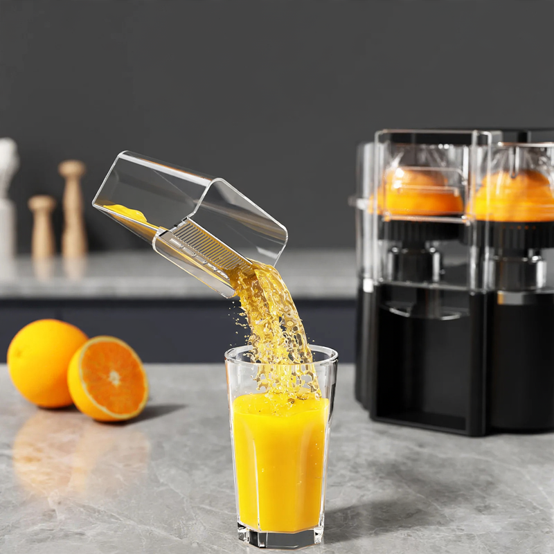 Double-head juicer with pomace separation