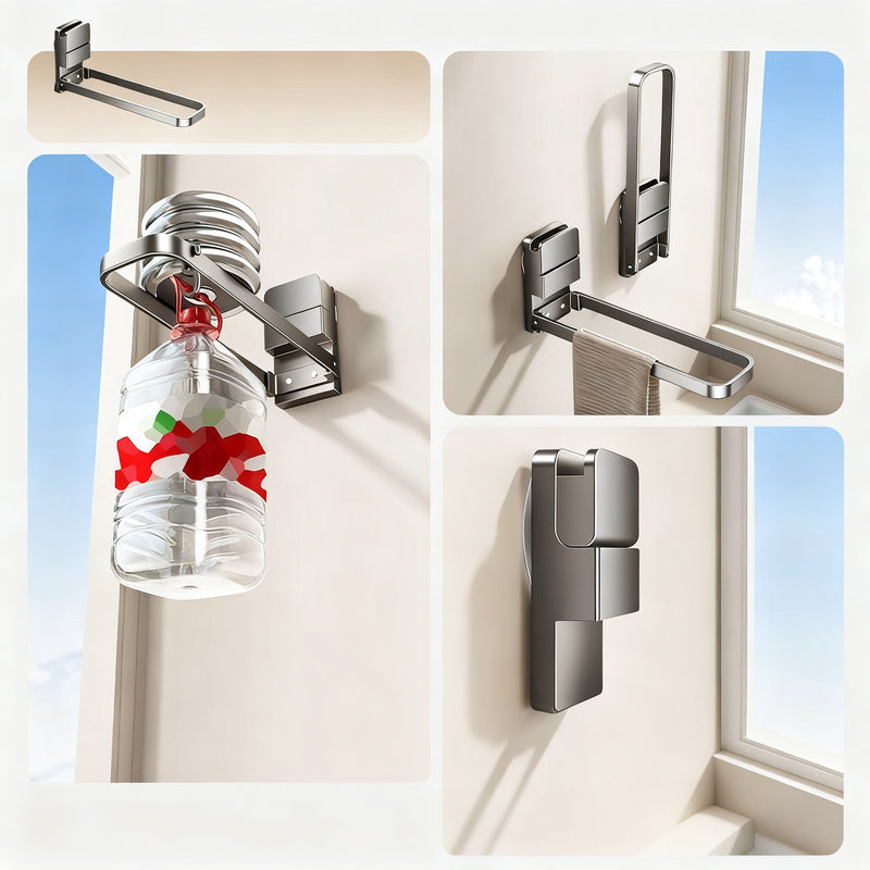 Towel holder with suction cup, foldable