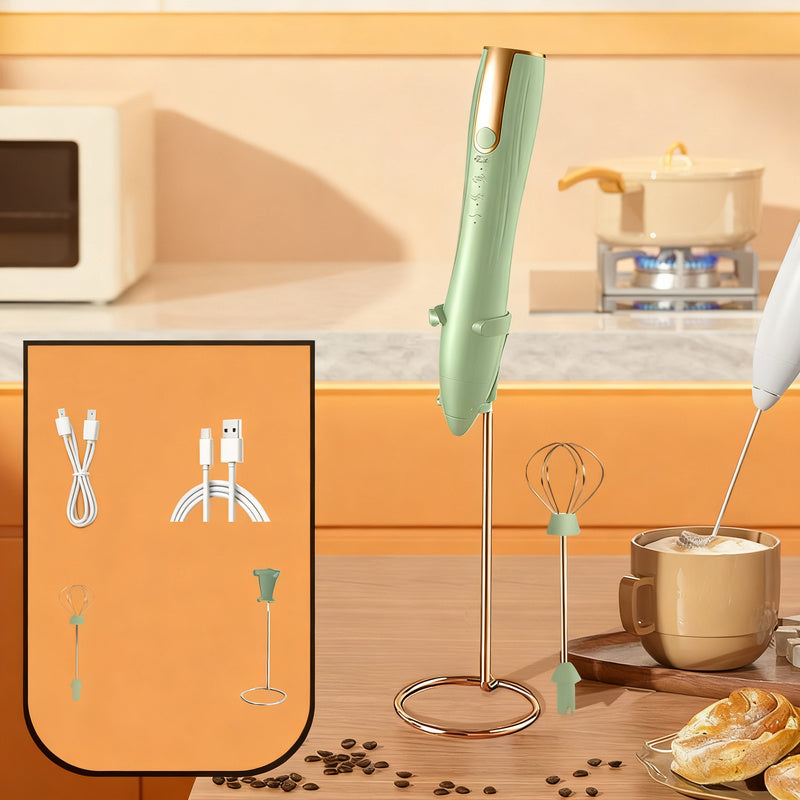 Electric milk frother, USB-C, multiple functions