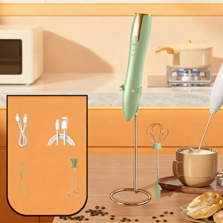 Electric milk frother, USB-C, multiple functions