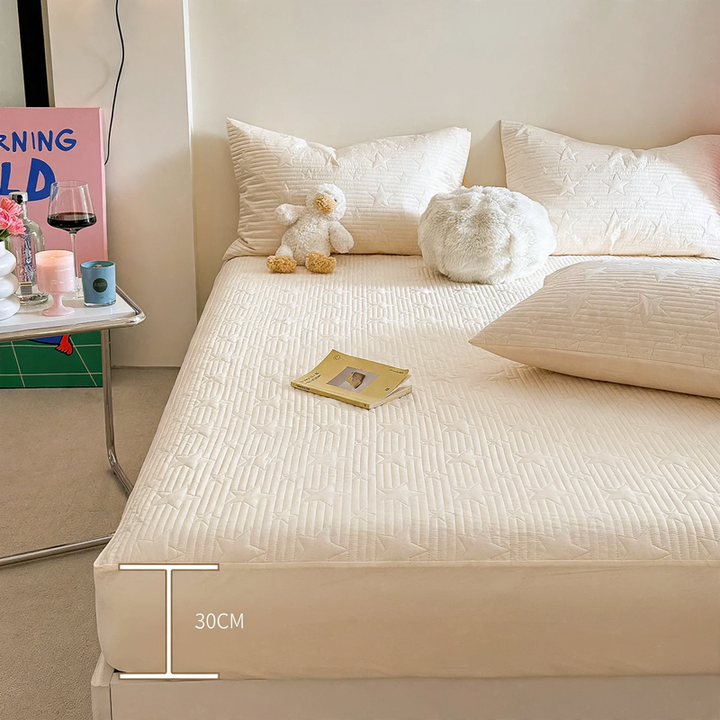 Cotton fitted sheet with quilting, 100% cotton