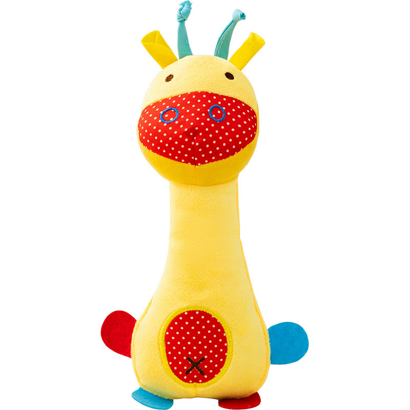 Plush animal toy with squeaker for dogs and cats