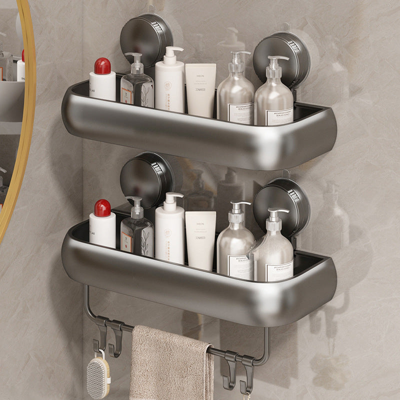 Bathroom shelf with suction cup, height adjustable
