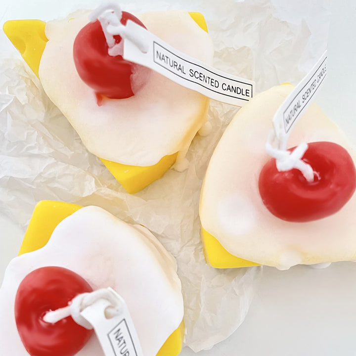 Handcrafted scented candle in cheese shape