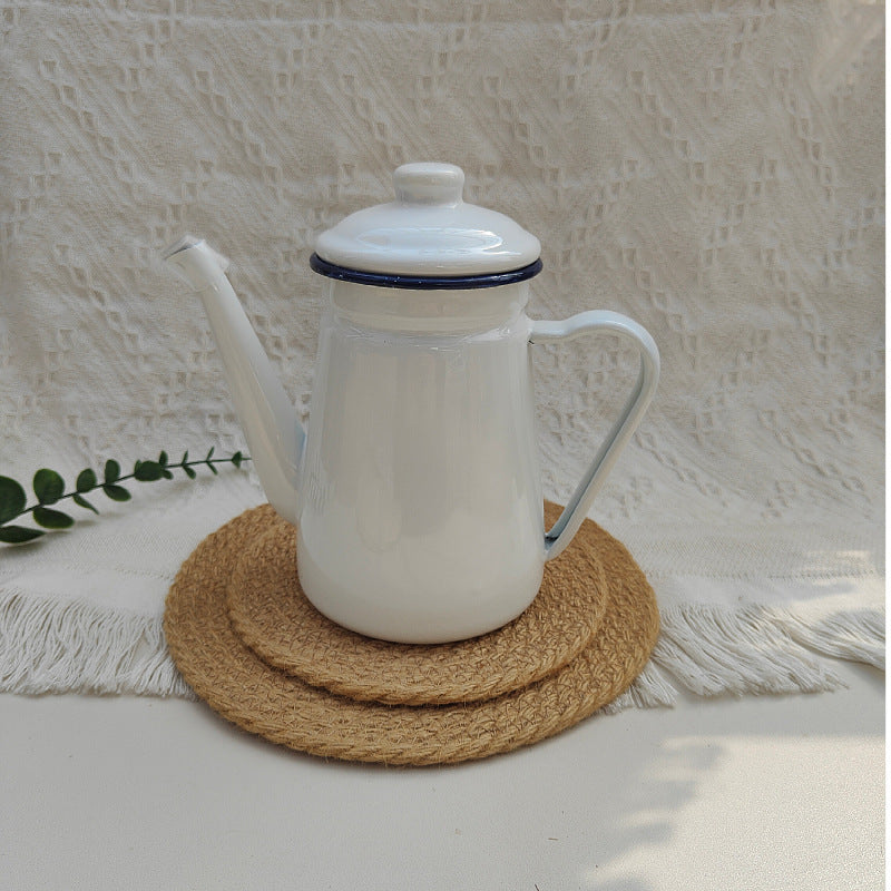 Enamelled hand brewing kettle made of sheet steel, 1.2 L