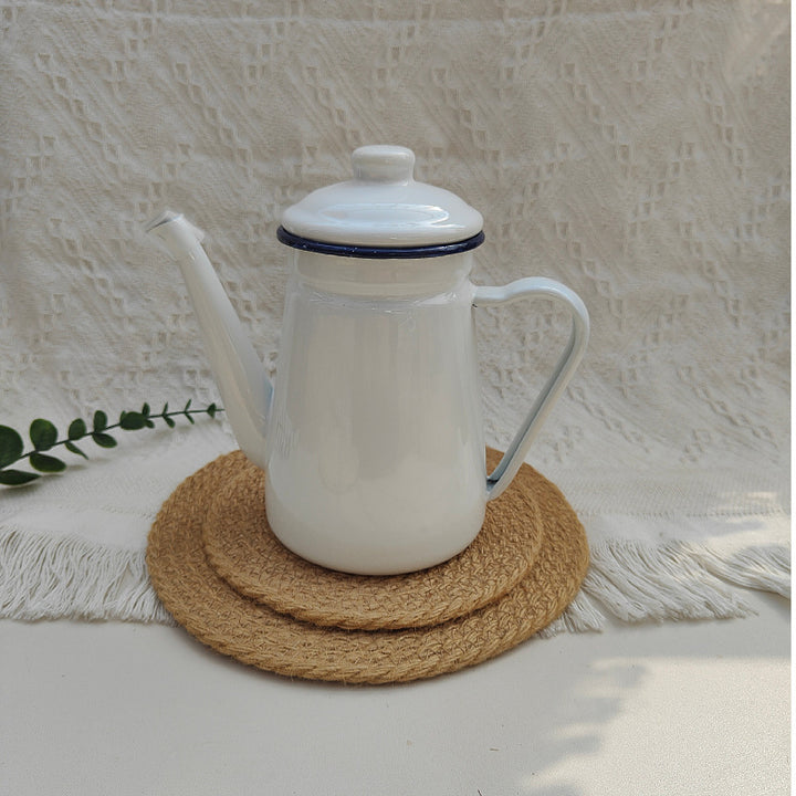 Enamelled hand brewing kettle made of sheet steel, 1.2 L