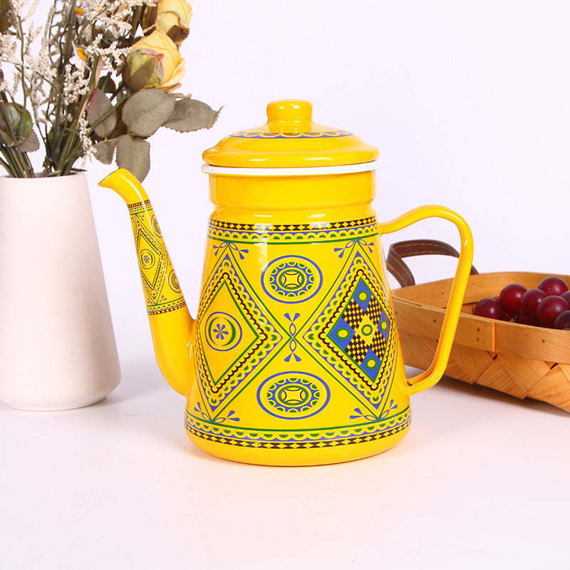 Enamel Coffee Pot with Gooseneck, 1.2–1.5 L