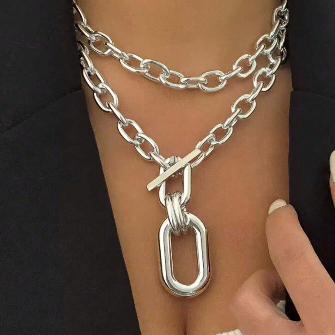 Cross necklace, silver-plated