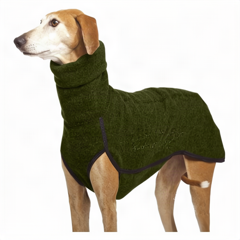Dog coat made of sweatshirt fabric with pockets