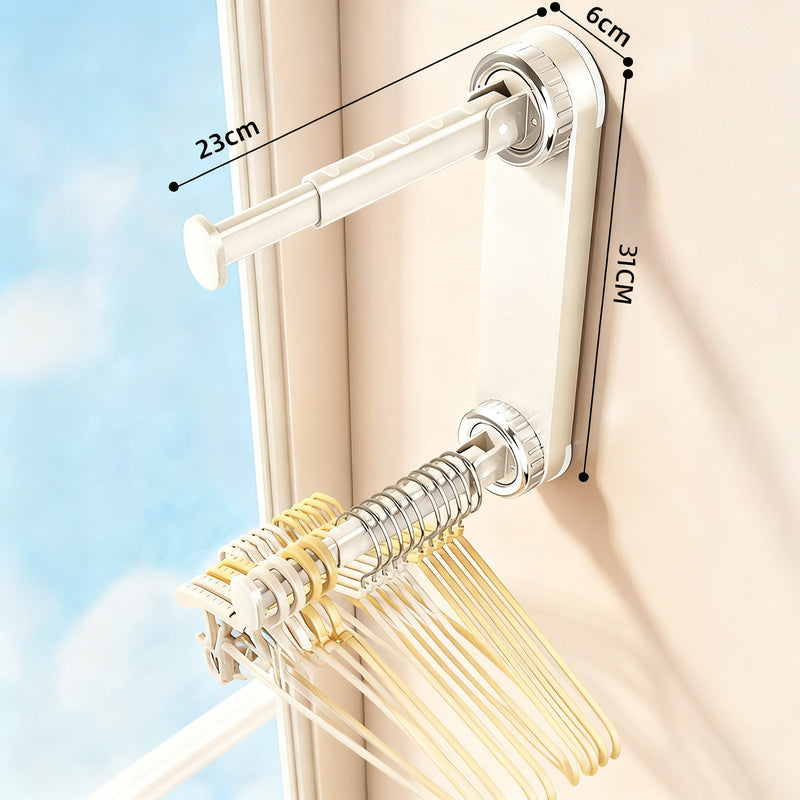 Telescopic clothes rail with suction cup