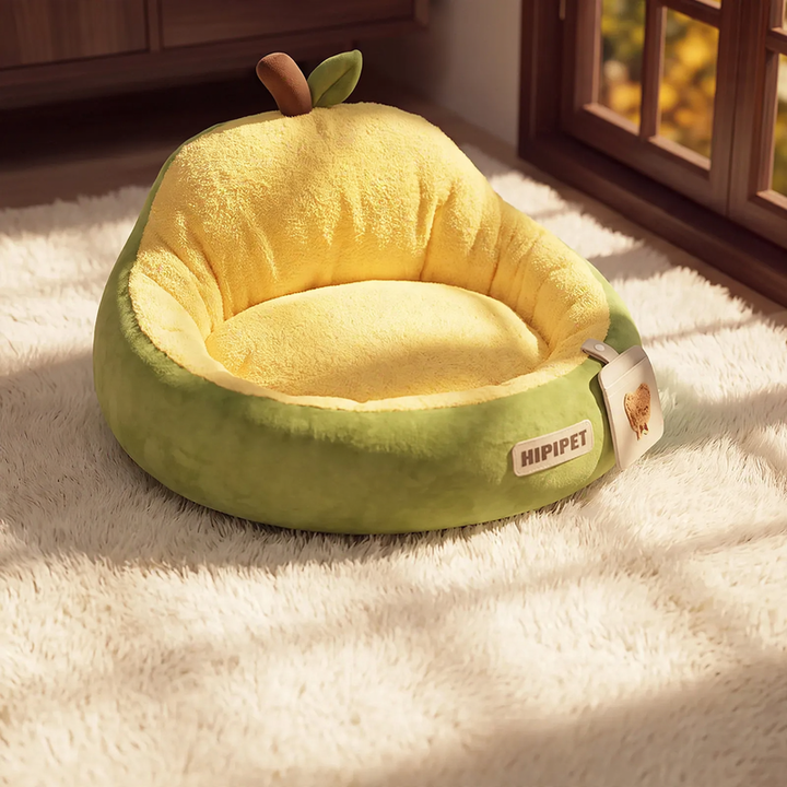 Half-open pet bed with heat filling for autumn and winter