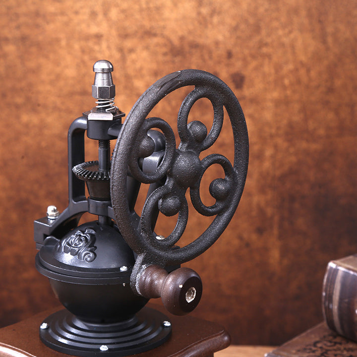 Hand coffee grinder with CNC grinding mechanism and brush