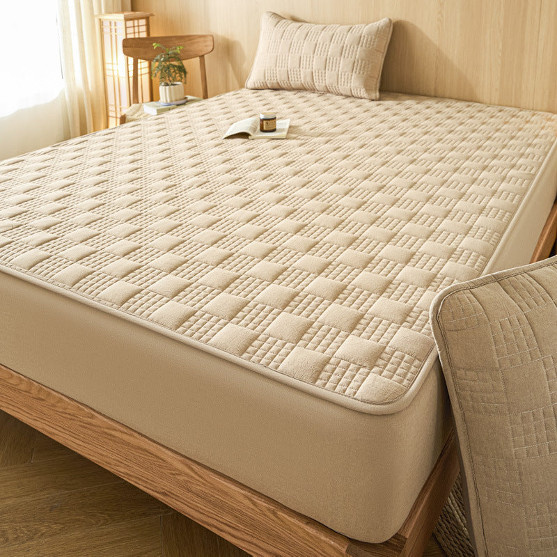 Waterproof cotton fitted sheet with padding
