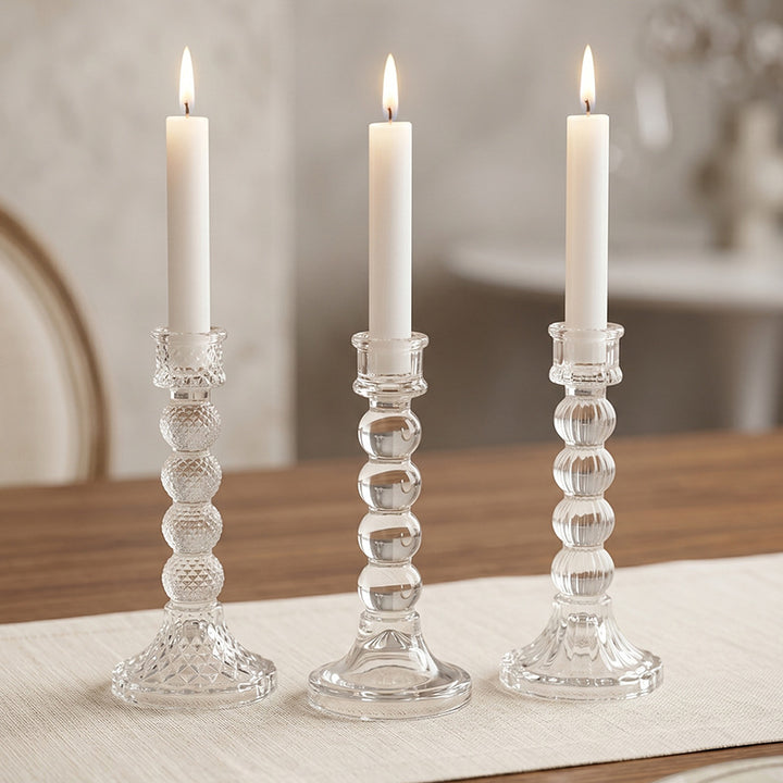Glass candle holder in Nordic design