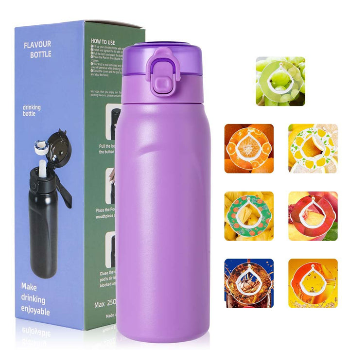 Stainless Steel Water Bottle 750 ml with Straw
