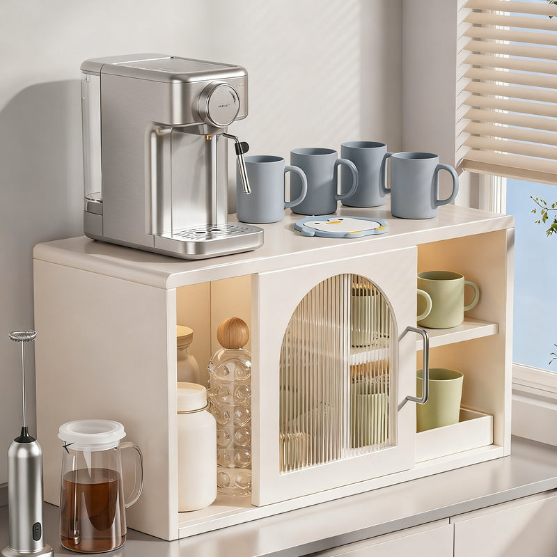 Cup holder with glass door, 1 level