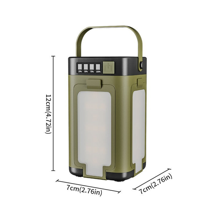 LED camping lamp with solar charging, foldable