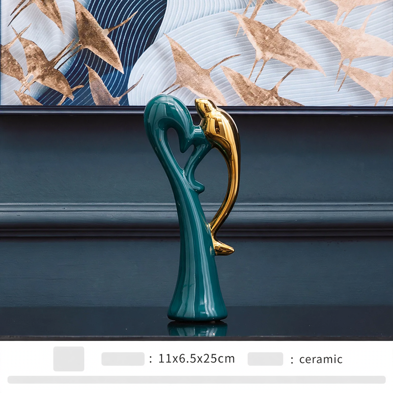 Ceramic decorative figure, modern design, white ceramic