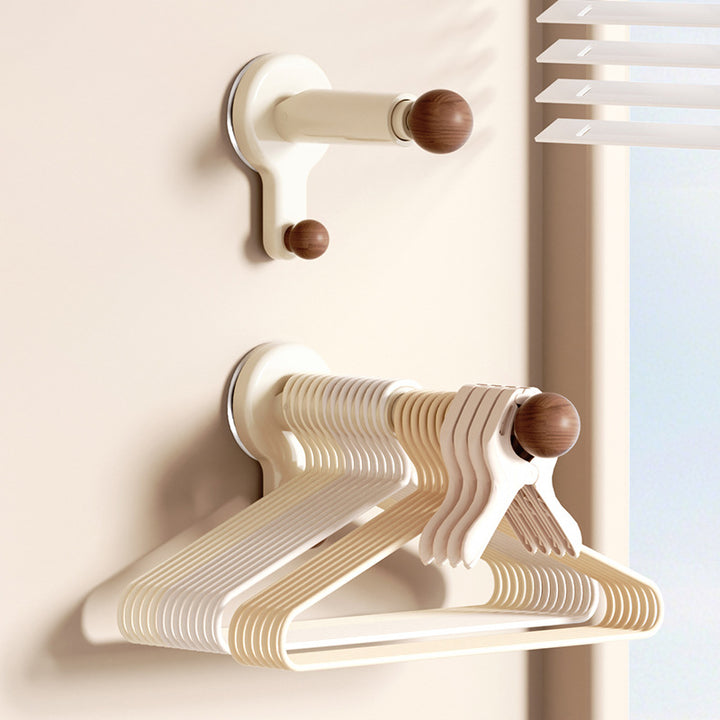 Wall-mounted laundry hanger, extendable, no drilling