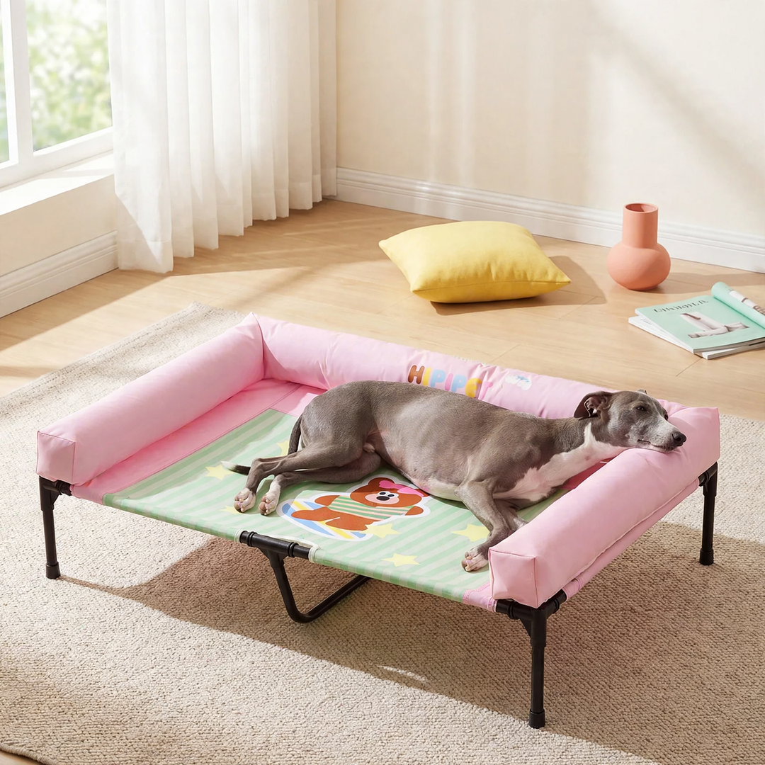 Dog bed with backrest, washable, all seasons
